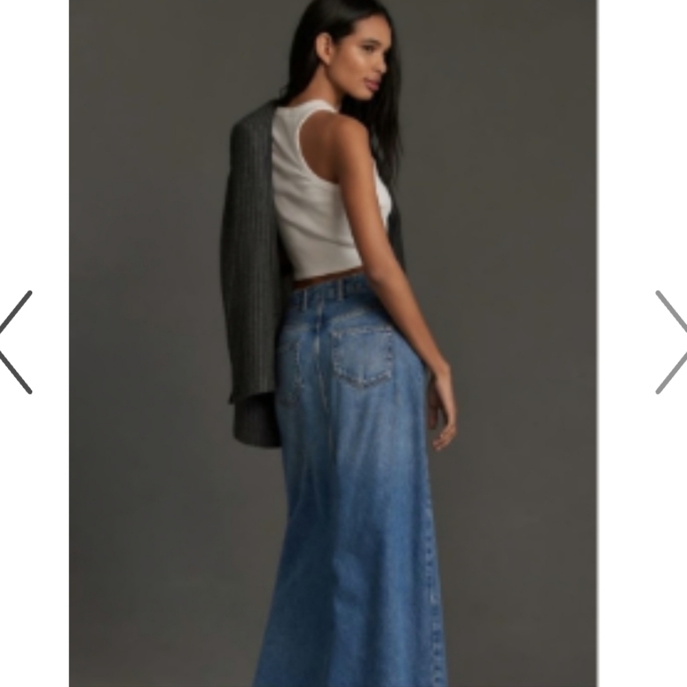 Pilcro Light Blue Denim Skirt with Brand Label - Picture 5 of 13